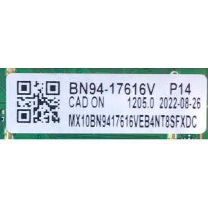 MAIN PARA SMART TV SAMSUNG / NUMERO DE PARTE BN94-17616V / BN41-03014D / BN97-19680H / BN9417616V / PANEL CY-TB055FMEV1H / DISPLAY HV550QUB-S5B / MODELO QN55Q80BAFXZA BA01	